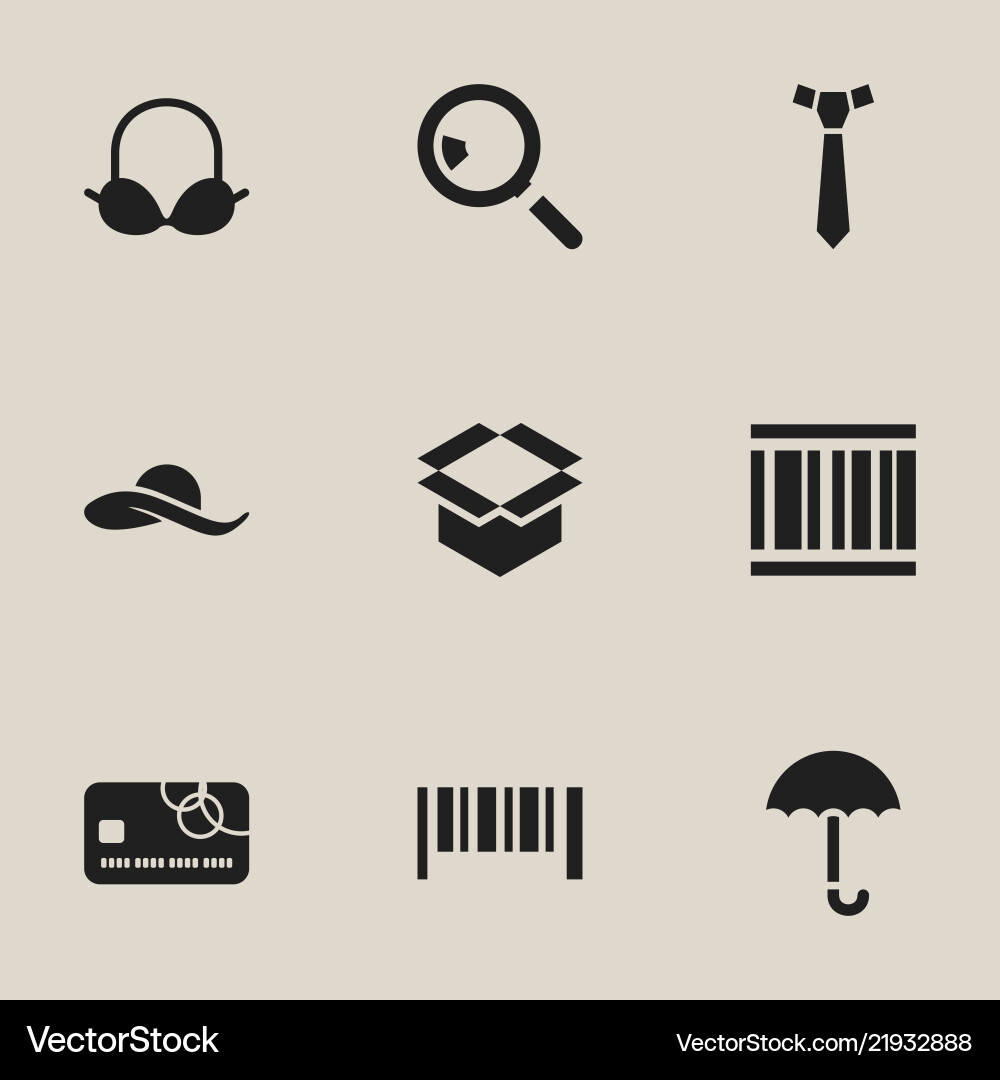 Set of 9 editable shopping icons includes symbols Vector Image