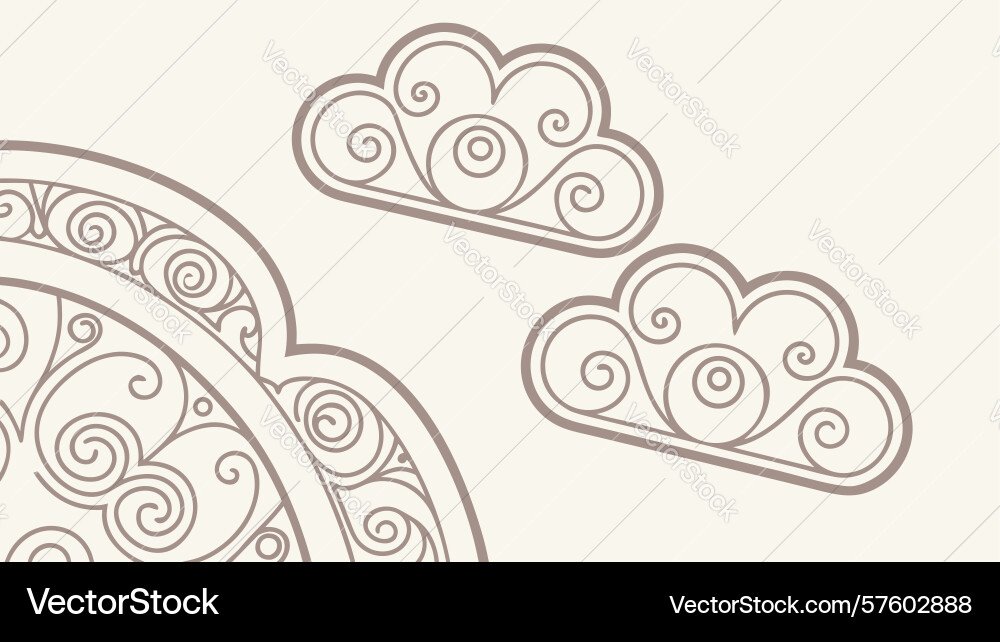 Soft stylized clouds background design generative vector image