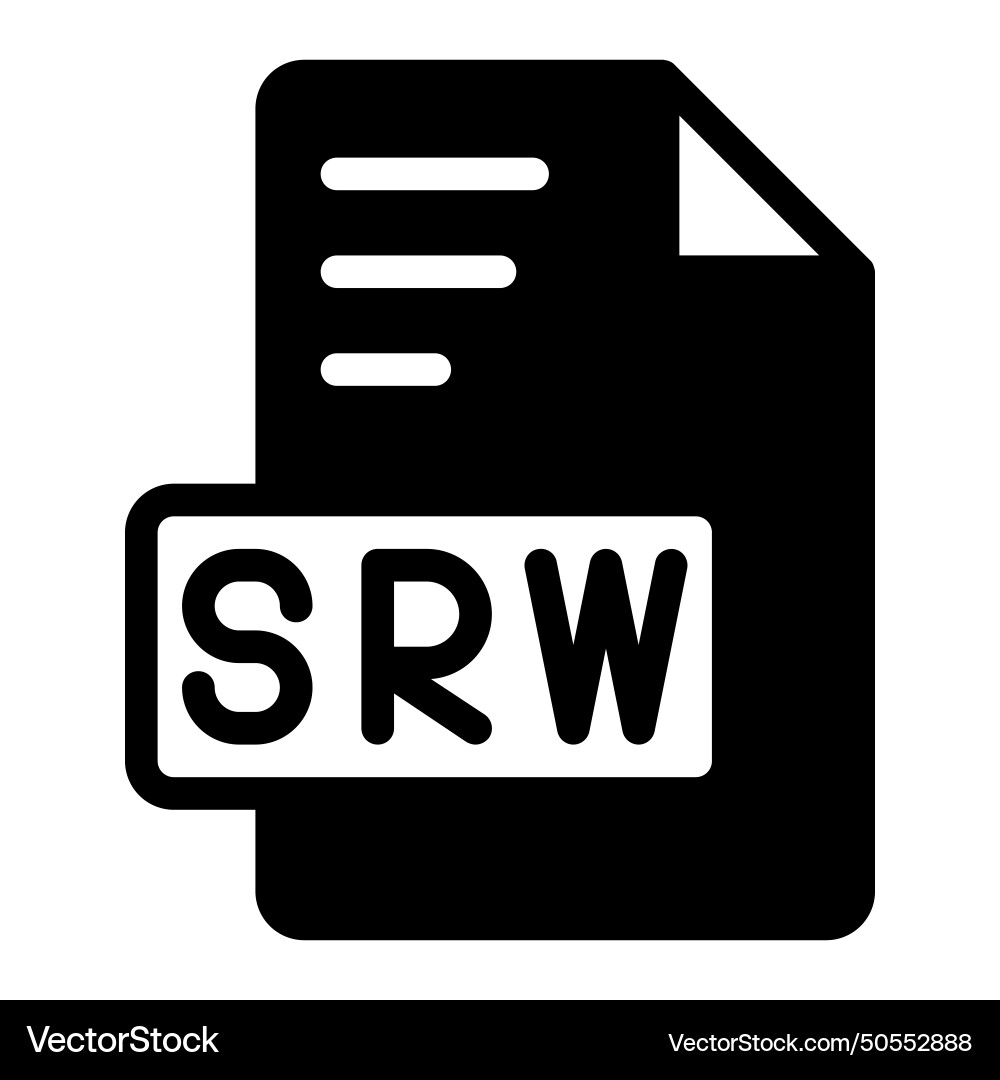 Srw icon glyph design image extension format file Srw icon glyph design image extension format file vector image