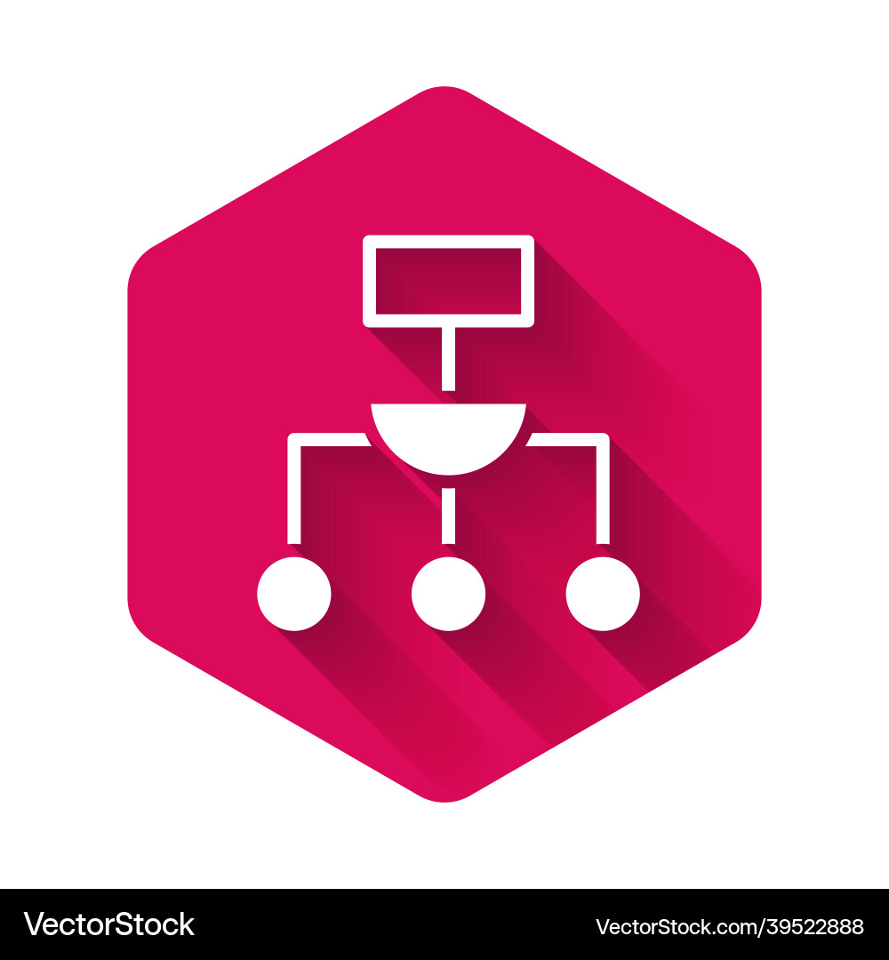White algorithm icon isolated with long shadow White algorithm icon isolated with long shadow vector image