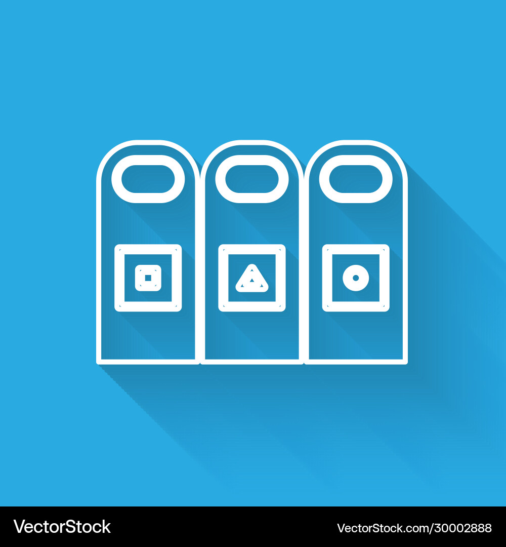 White line trash in garbage cans with sorted vector image