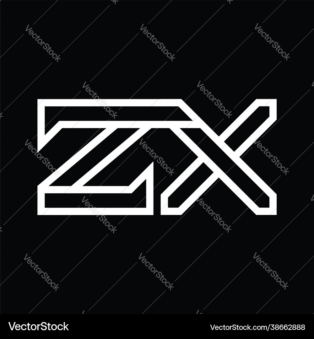 Zx logo monogram with line style negative space – Royalty-Free