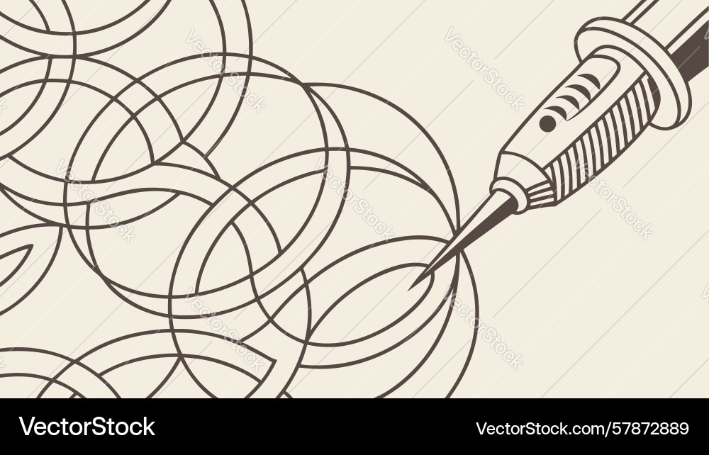 Abstract circular pattern complex interconnected vector image