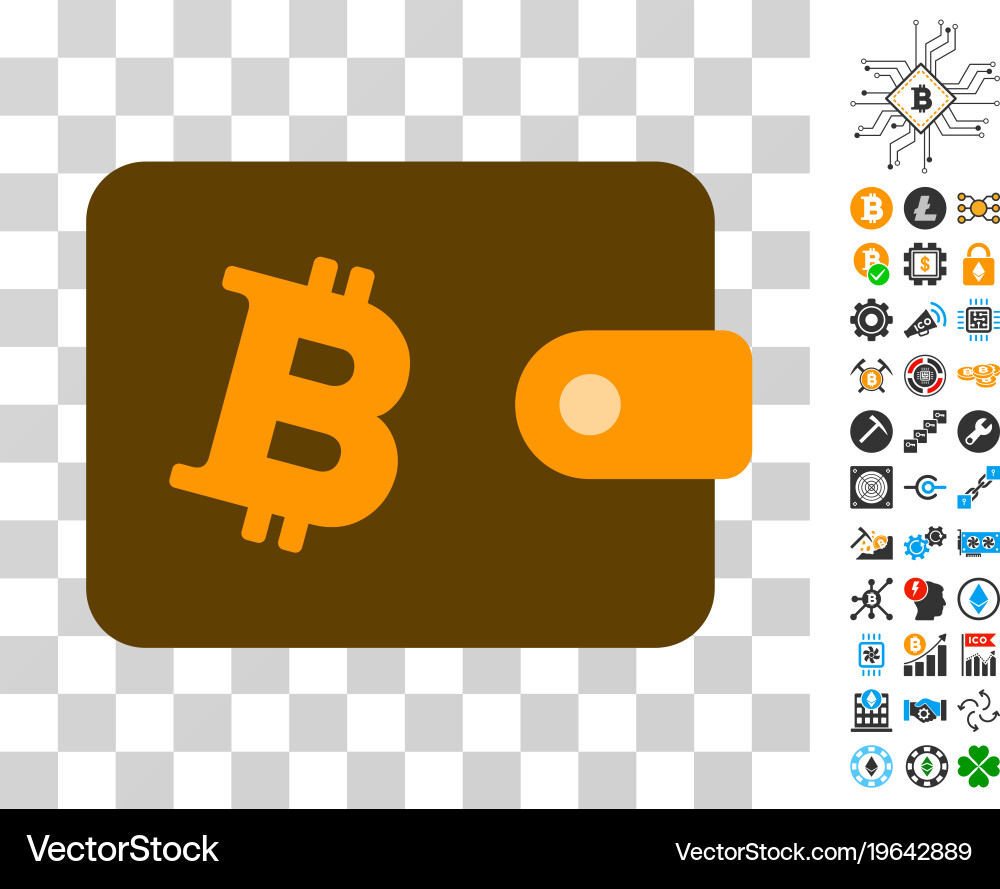 Bitcoin wallet icon with bonus – Royalty-Free Vector | VectorStock