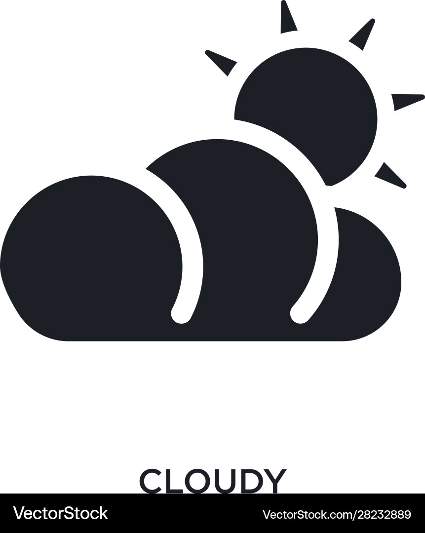 Black cloudy isolated icon simple element from vector image