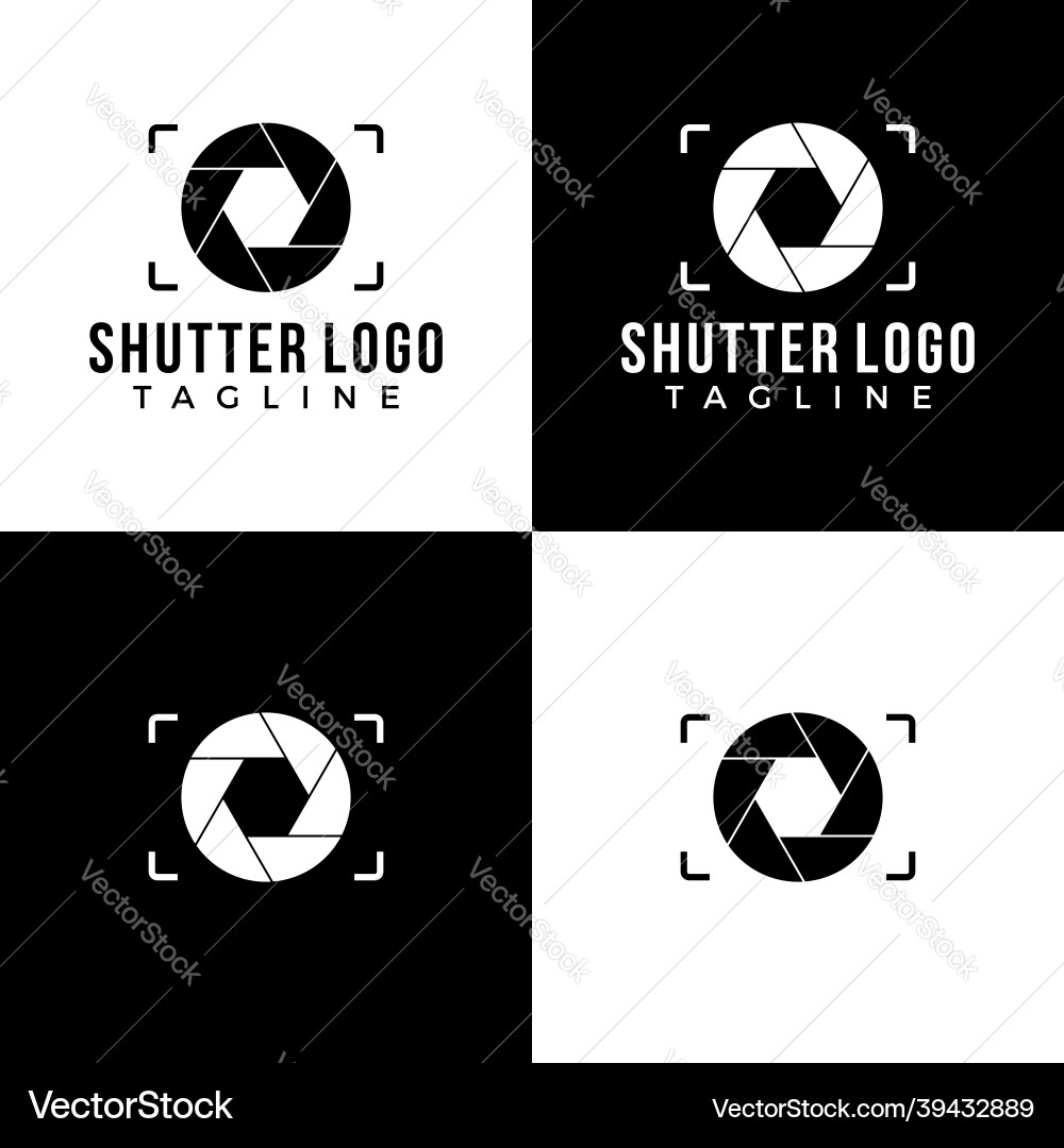 Camera shutter graphic photograhy lens logo Camera shutter graphic photograhy lens logo vector image