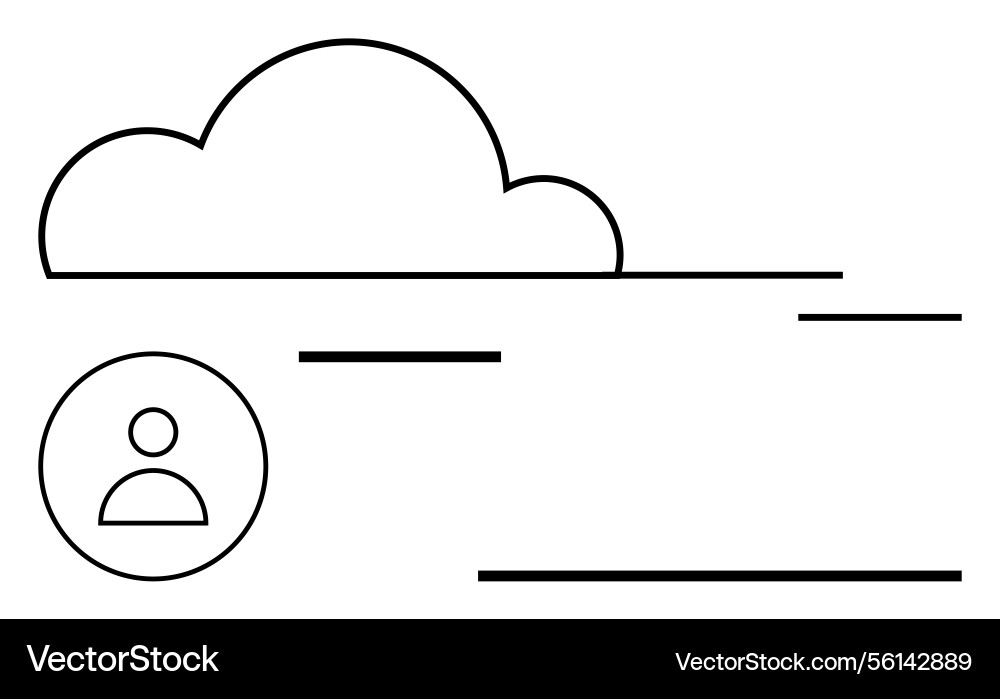 Cloud storage interface concept with user profile Cloud storage interface concept with user profile Vector Image