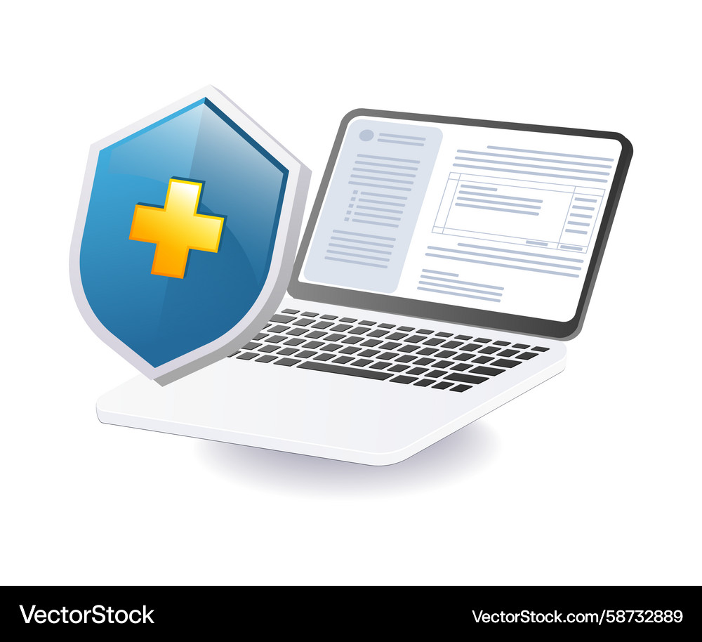 Computer Security Shield Icon Vector Image