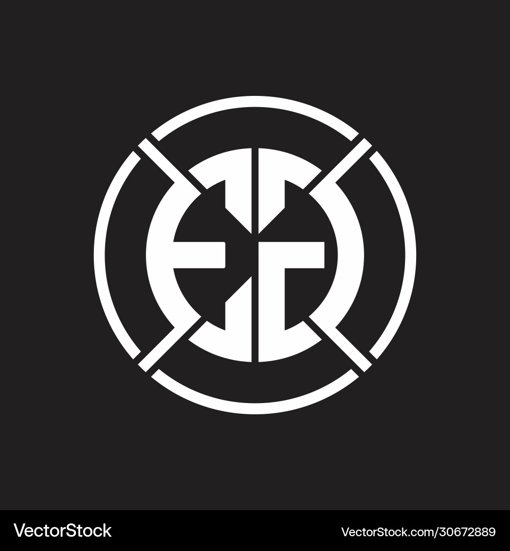 Eg logo monogram with four part circle slash Eg logo monogram with four part circle slash Vector Image