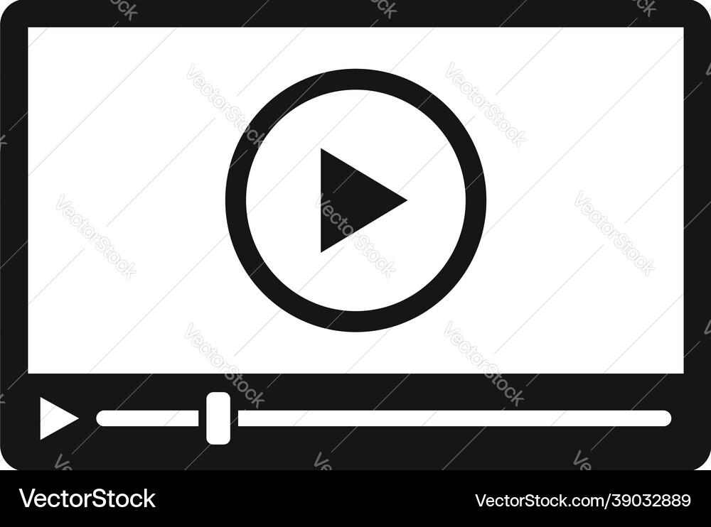 Film player icon simple video media Film player icon simple video media vector image
