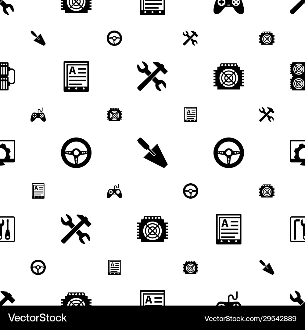 Hardware icons pattern seamless included editable vector image