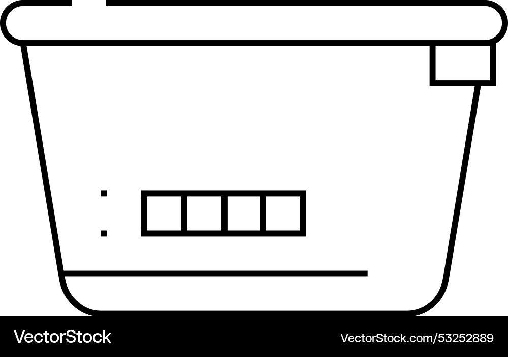 Lunchbox with color thermometer line icon Lunchbox with color thermometer line icon vector image