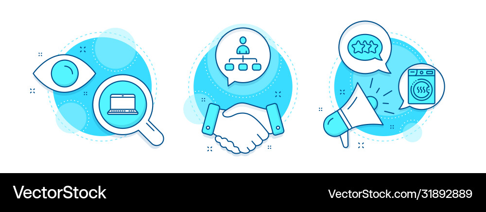Notebook management and stars icons set dryer Vector Image