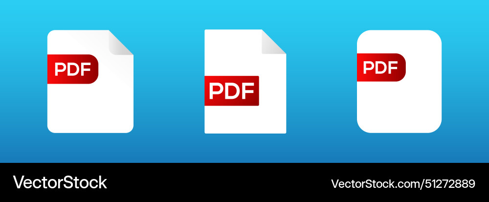 Pdf file document icon text vector image