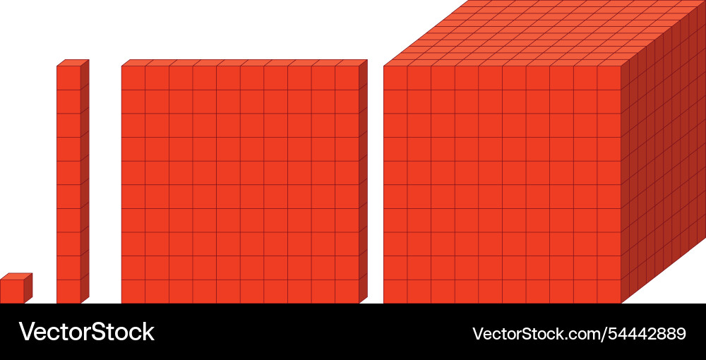 Red blocks arranged in increasing size order Red blocks arranged in increasing size order vector image