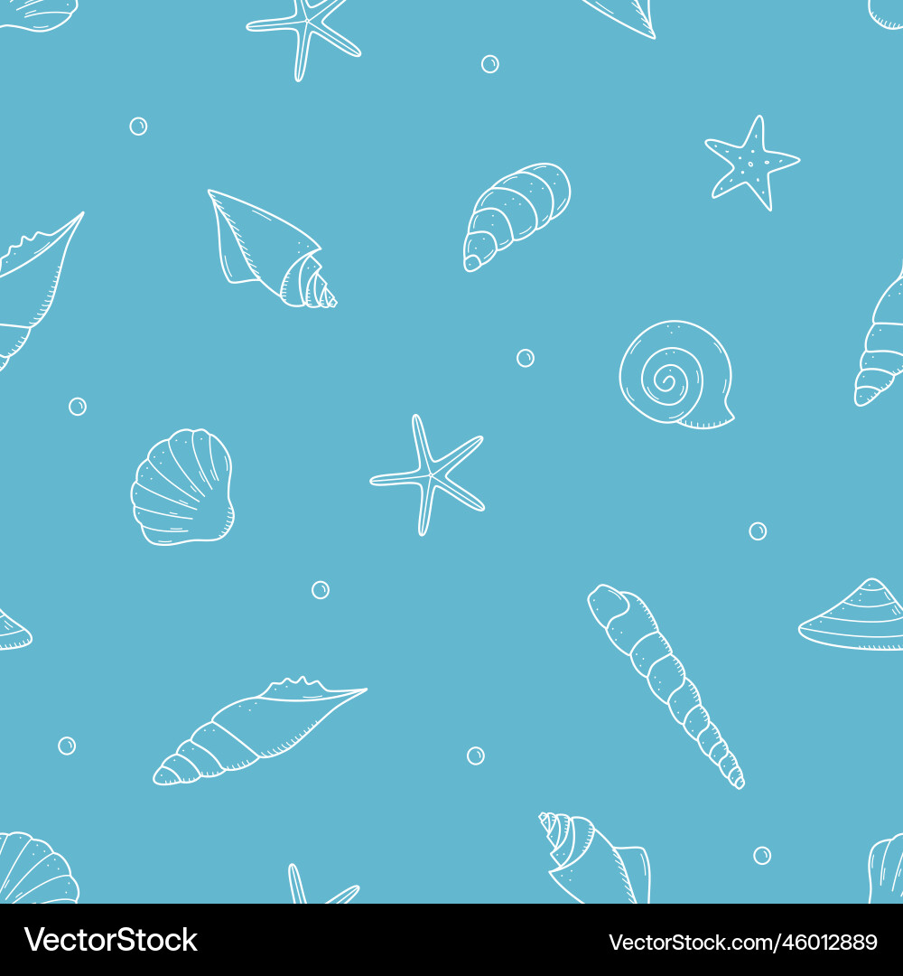 Seamless pattern background of seashells Seamless pattern background of seashells Vector Image