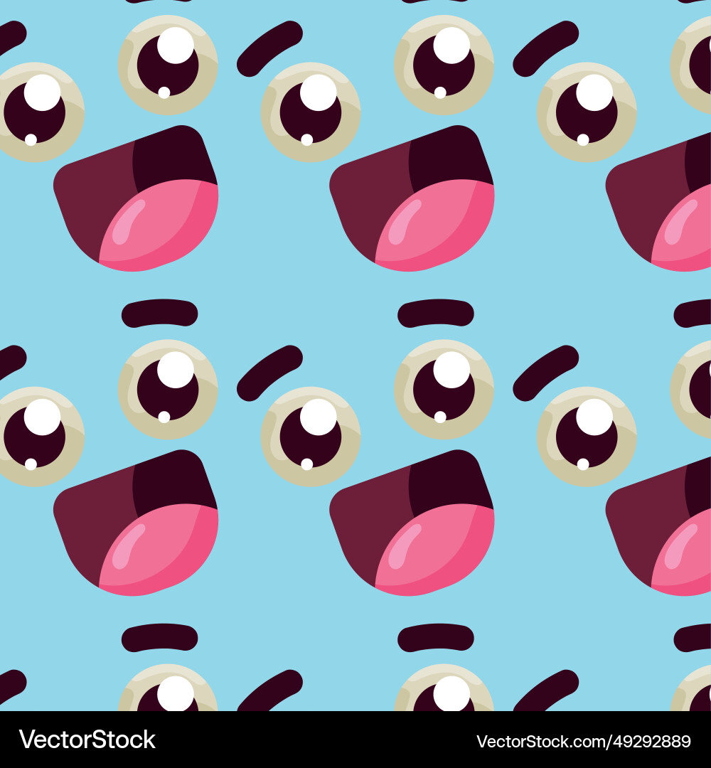 Seamless pattern background with facial expression vector image