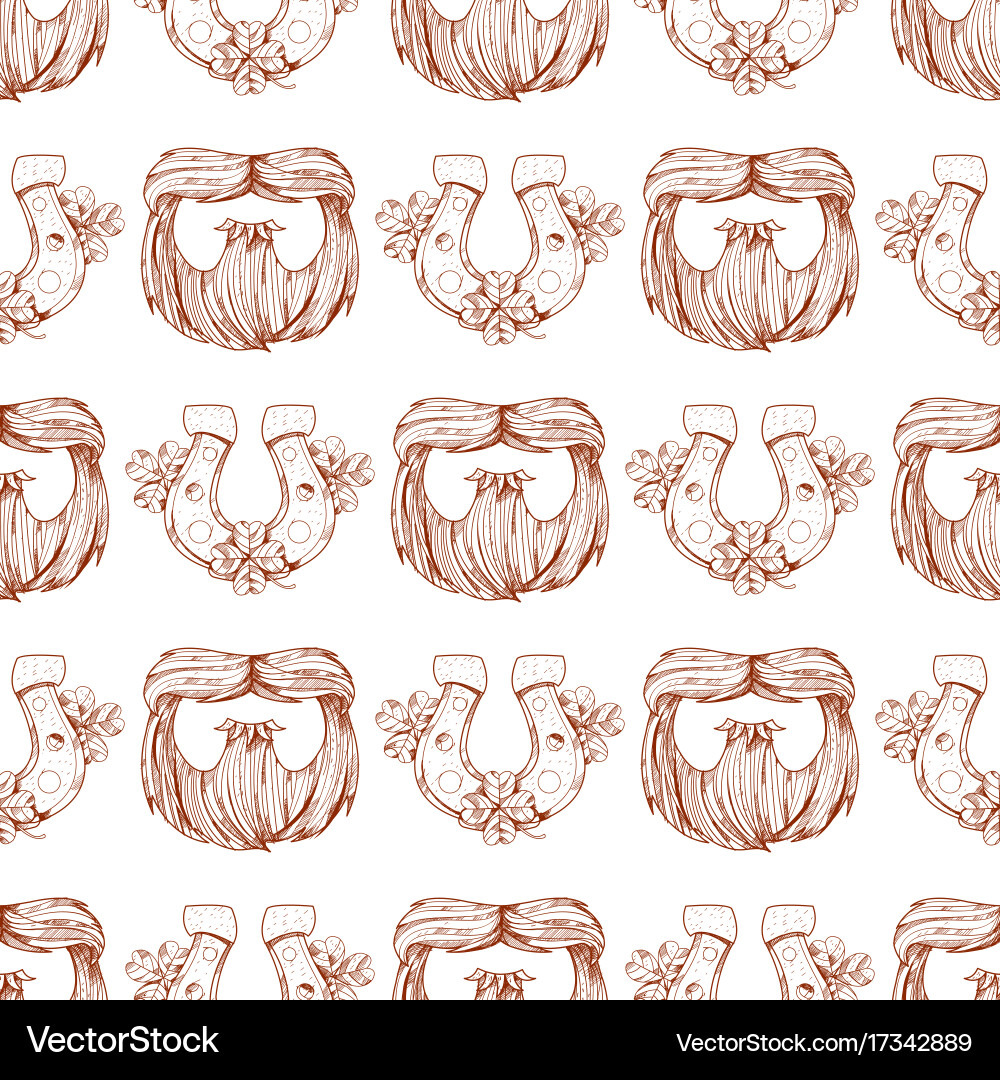 Seamless pattern with a mask beard and mustache Vector Image