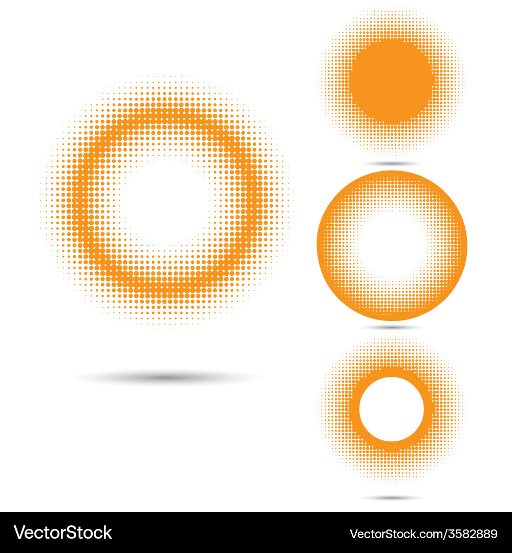Set of abstract halftone design elements vector image