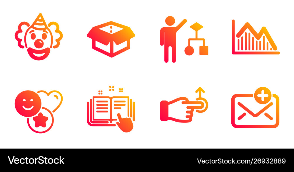 Technical documentation clown and smile icons set Vector Image