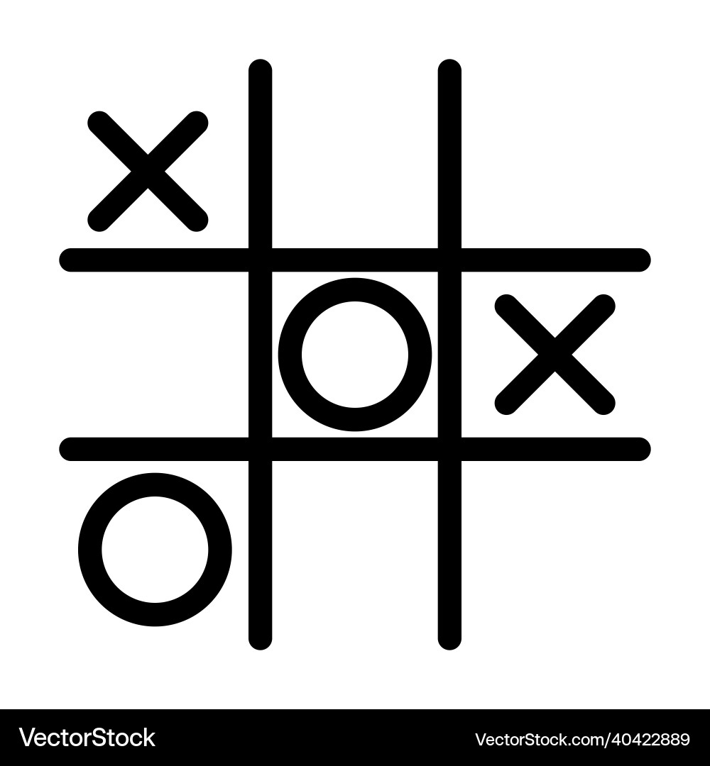 Tic-tac-toe game with cross and circle mini Tic-tac-toe game with cross and circle mini vector image