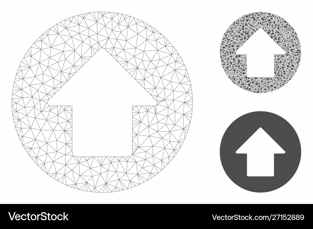 Up arrow mesh carcass model and triangle Up arrow mesh carcass model and triangle Vector Image