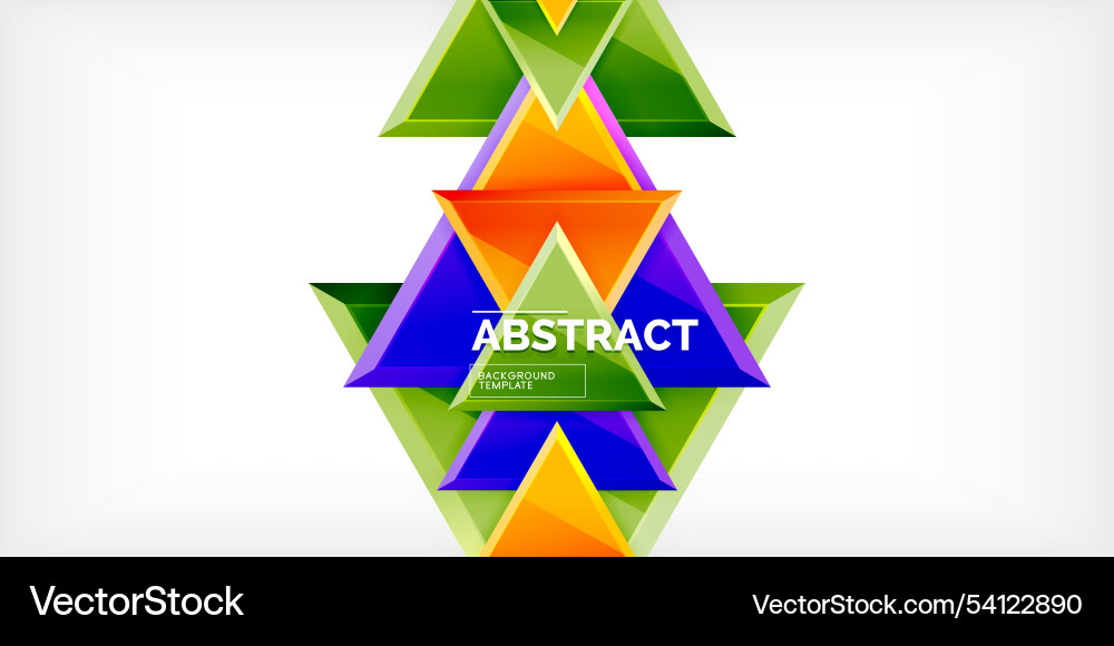 Abstract background - colorful triangles with 3d Vector Image