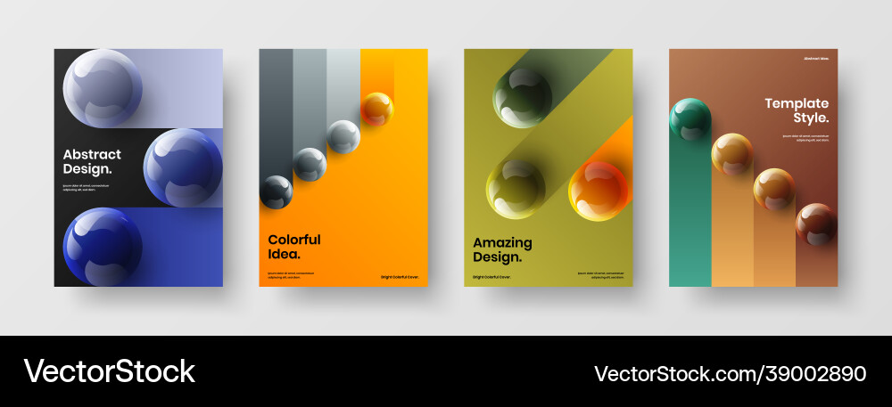 Abstract booklet a4 design set minimalistic 3d Abstract booklet a4 design set minimalistic 3d vector image