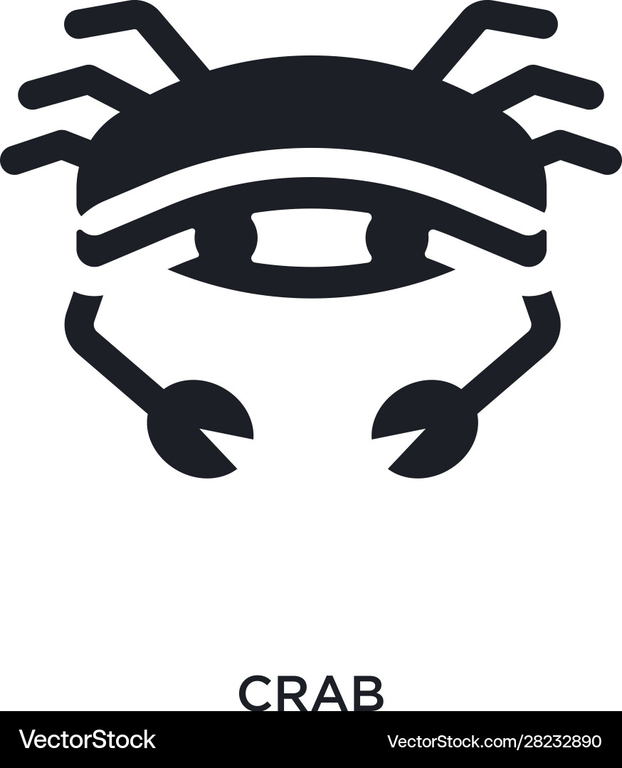 Black crab isolated icon simple element from vector image