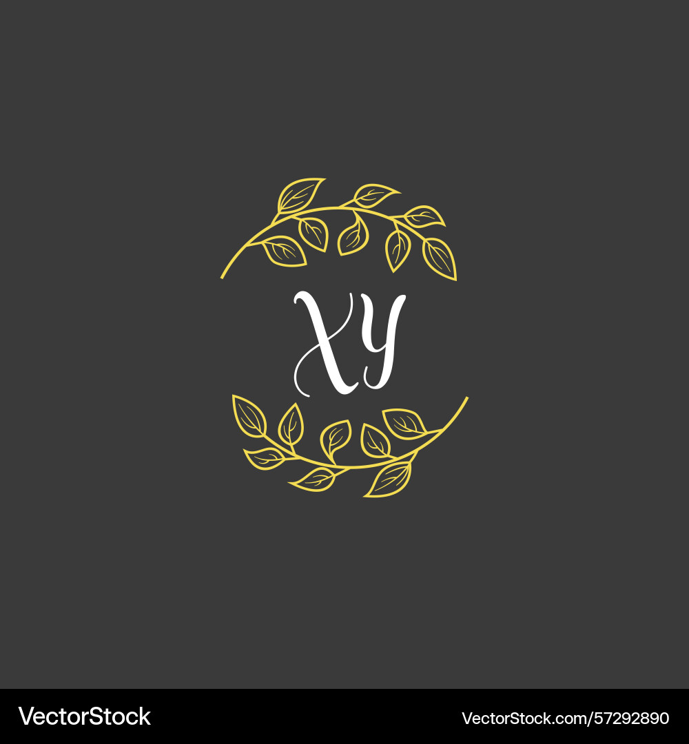 Botanical monogram logos with initial xy Vector Image