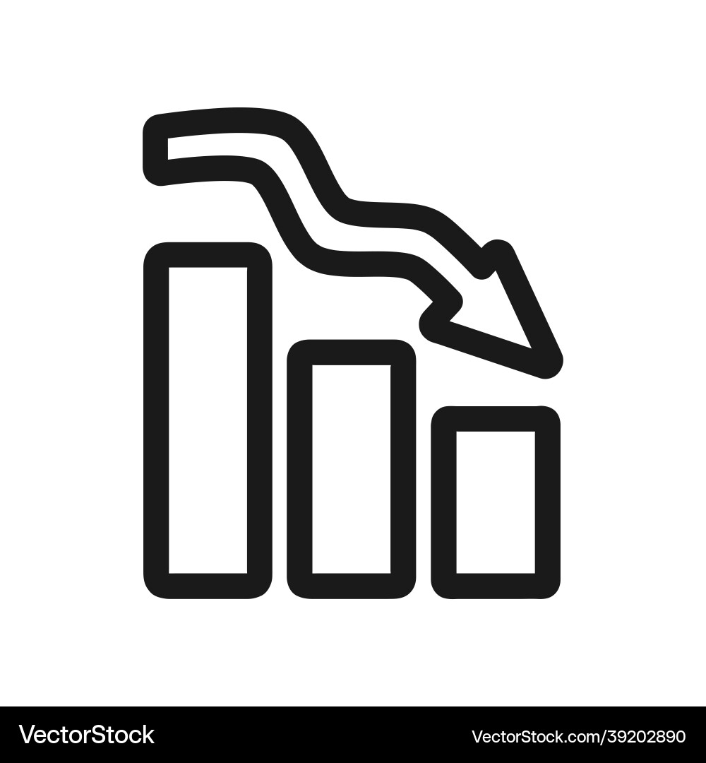 Chart line icon isolated simple Chart line icon isolated simple Vector Image