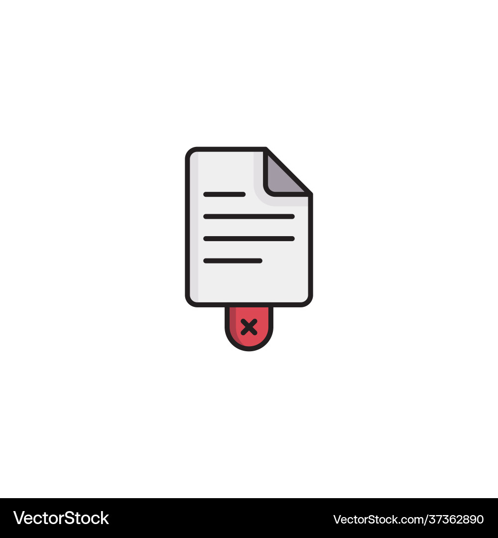 Delete file document icon isolated on white Delete file document icon isolated on white vector image