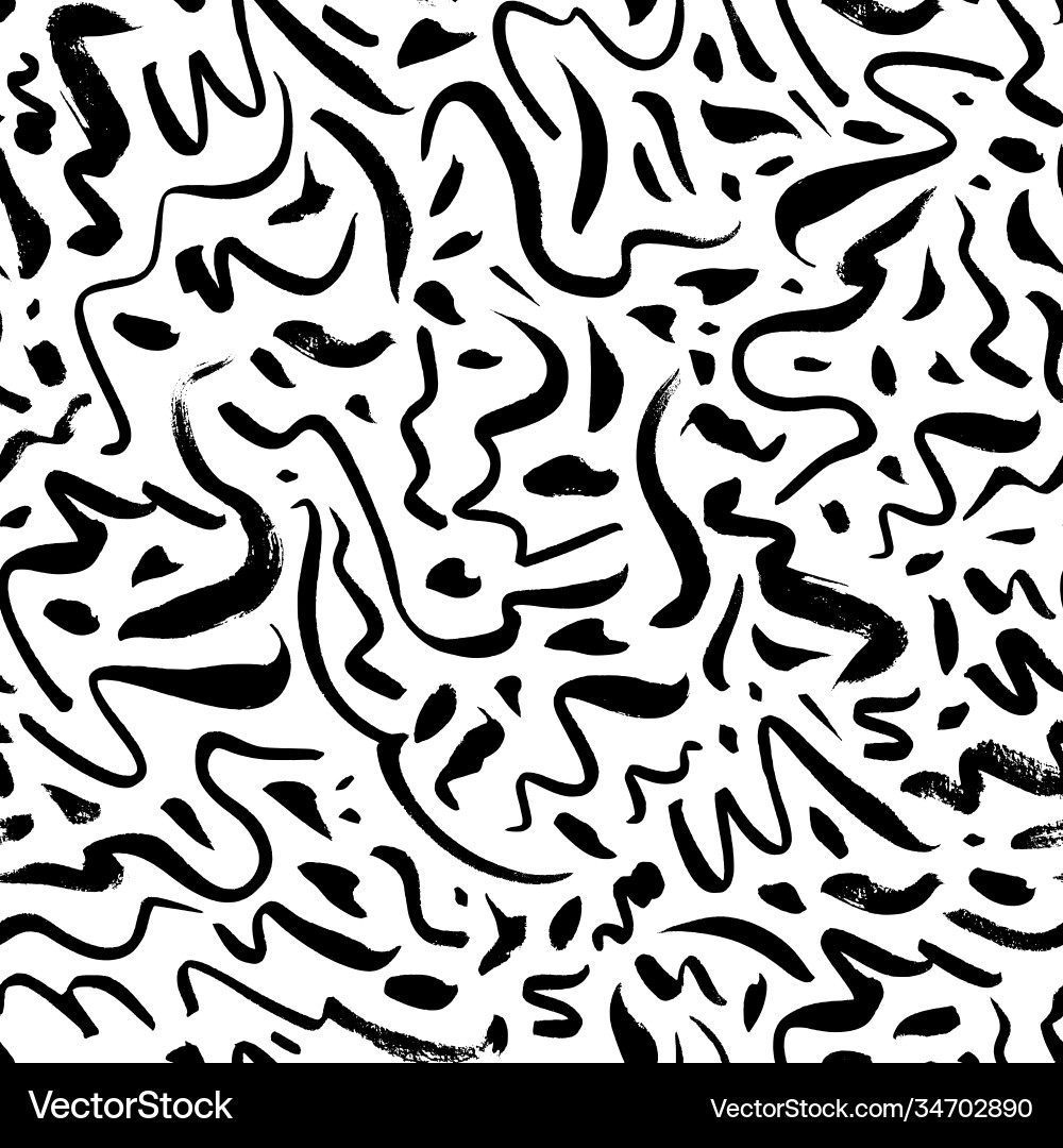 Doodle and curly lines seamless pattern Doodle and curly lines seamless pattern vector image