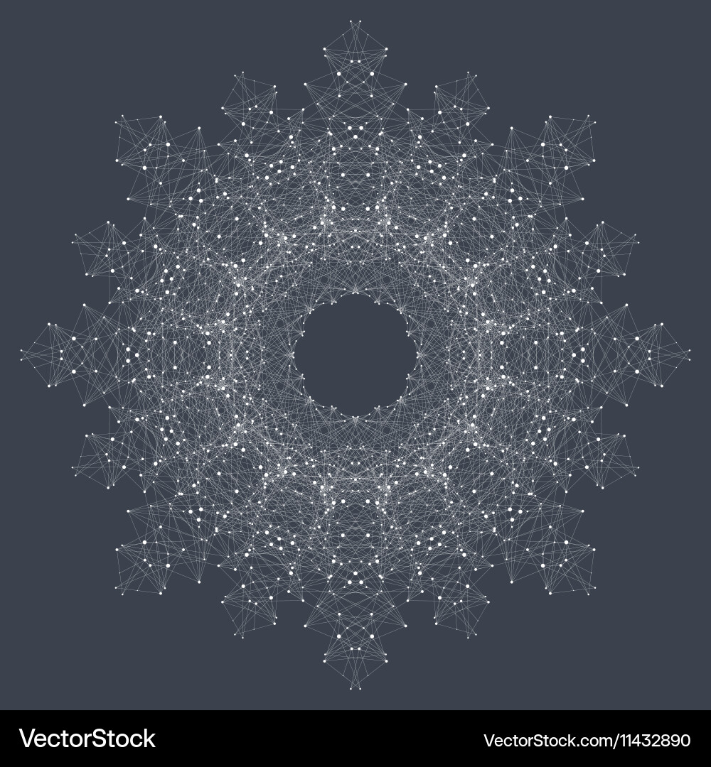 Fractal element with compounds lines and dots big vector image