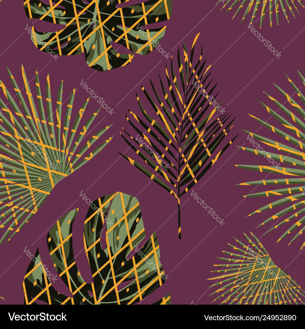 Geometrische Linien auf tropischen Blättern nahtlos Geometrische Linien auf tropischen Blättern nahtlos vektorbild