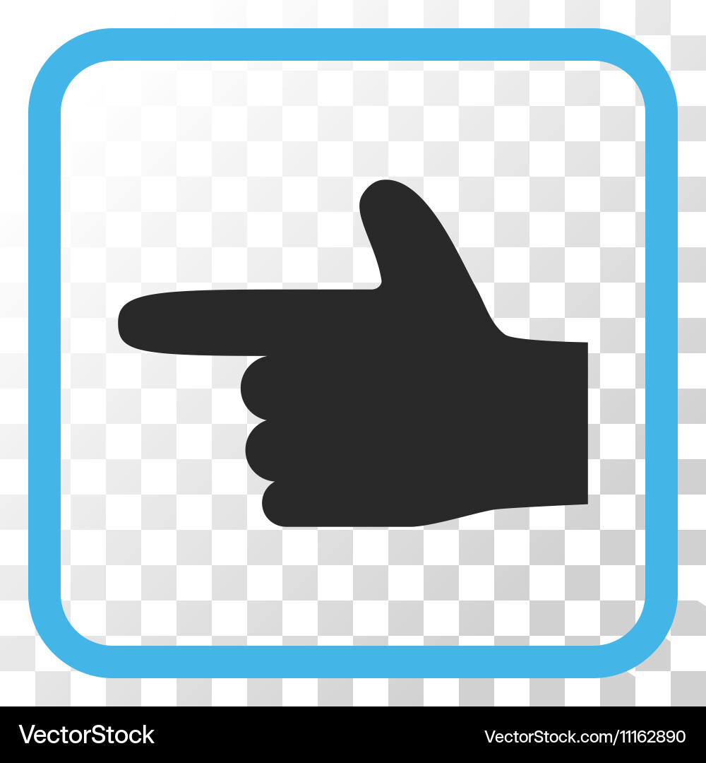 Hand pointer left icon in a frame Vector Image
