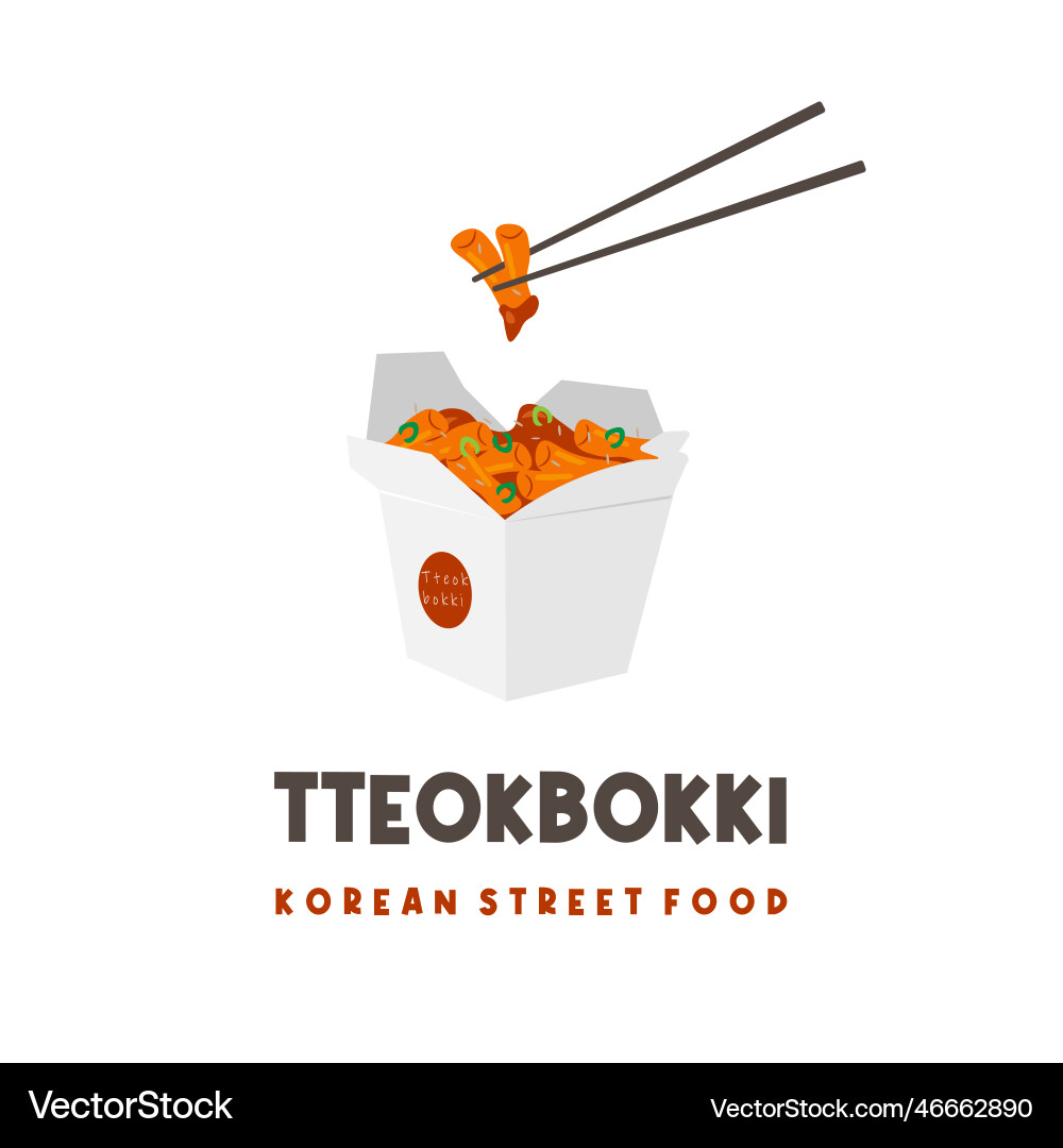 Koreanisch Straße Essen tteokbokki mit Papierkarton Koreanisch Straße Essen tteokbokki mit Papierkarton vektorbild