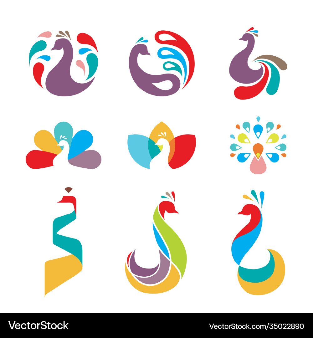 Peacock Logo Icon Vector Image
