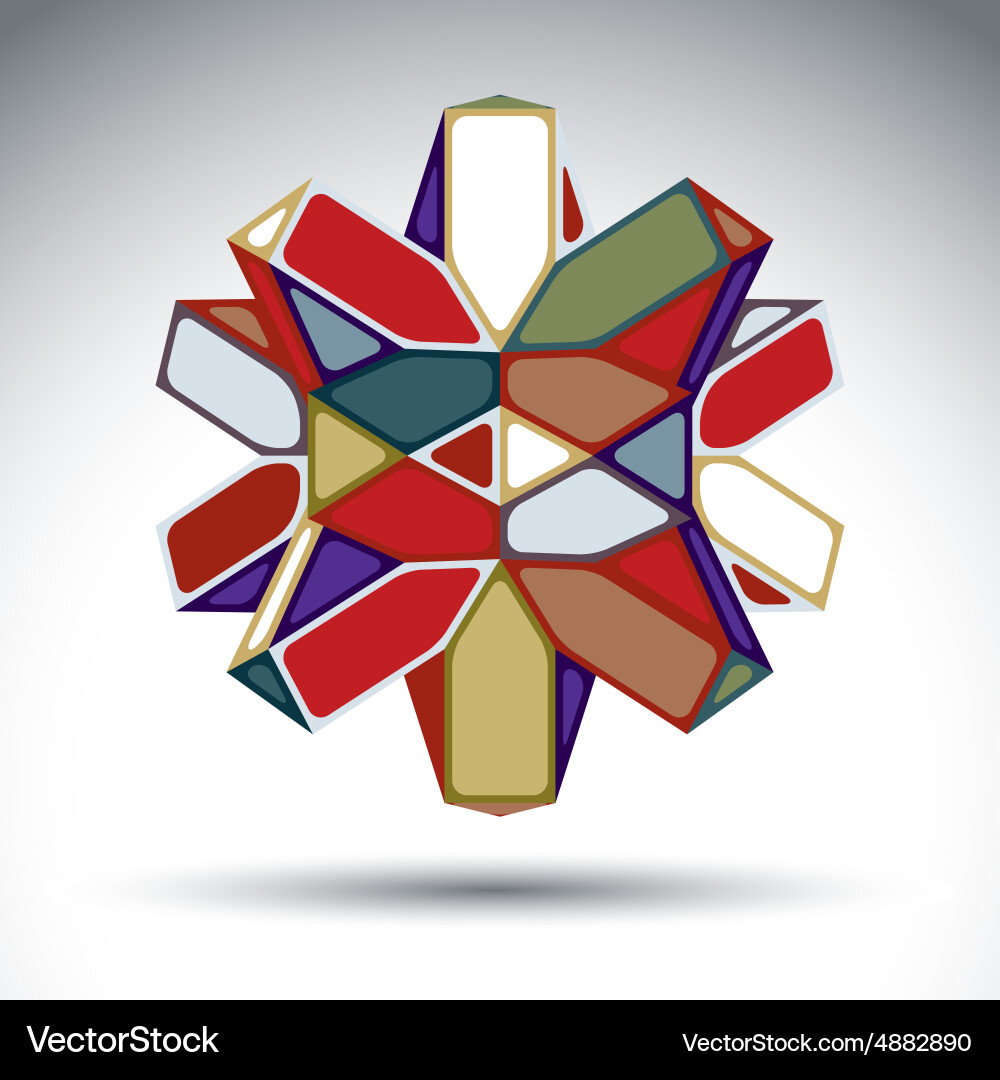 Rich 3d abstract figure constructed from triangles vector image