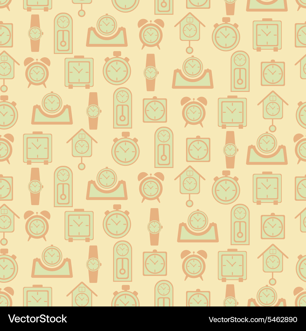 Seamless background with clock vector image