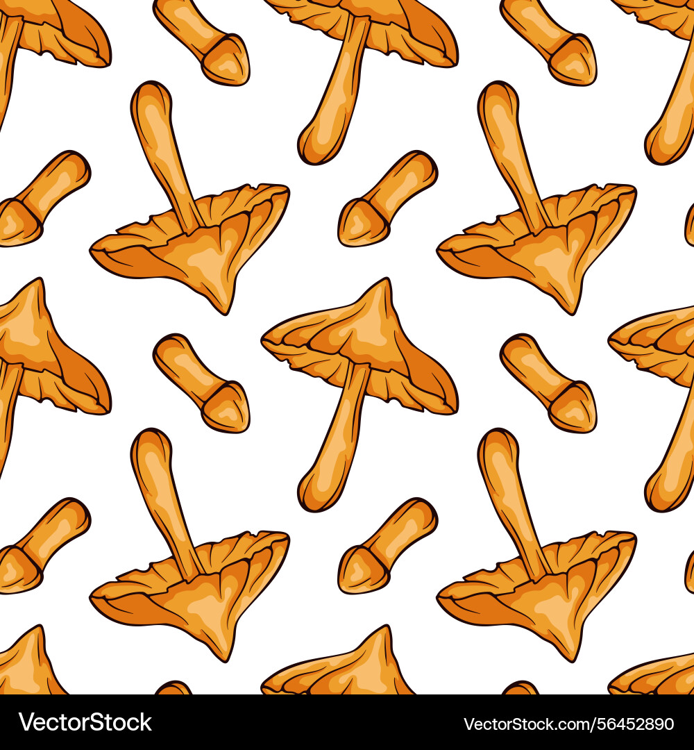 Seamless pattern of mushroom deadly webcap Seamless pattern of mushroom deadly webcap vector image