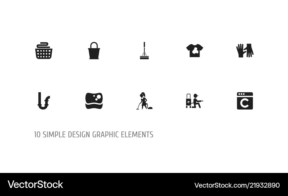 Set of 10 editable cleanup icons includes symbols Set of 10 editable cleanup icons includes symbols vector image