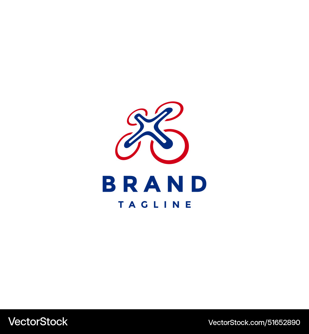 Simple dynamic drone lines logo design Vector Image