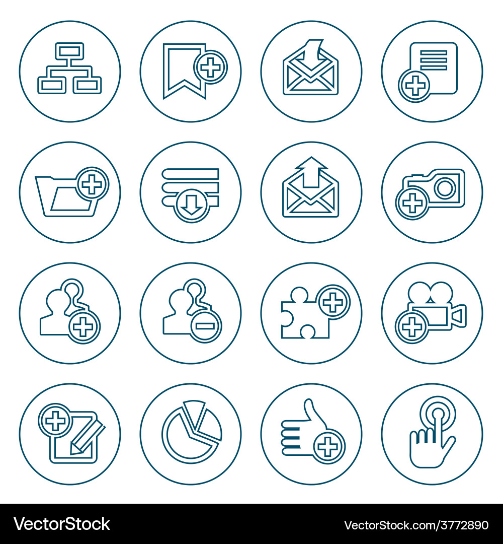 Thin line web icons set vector image