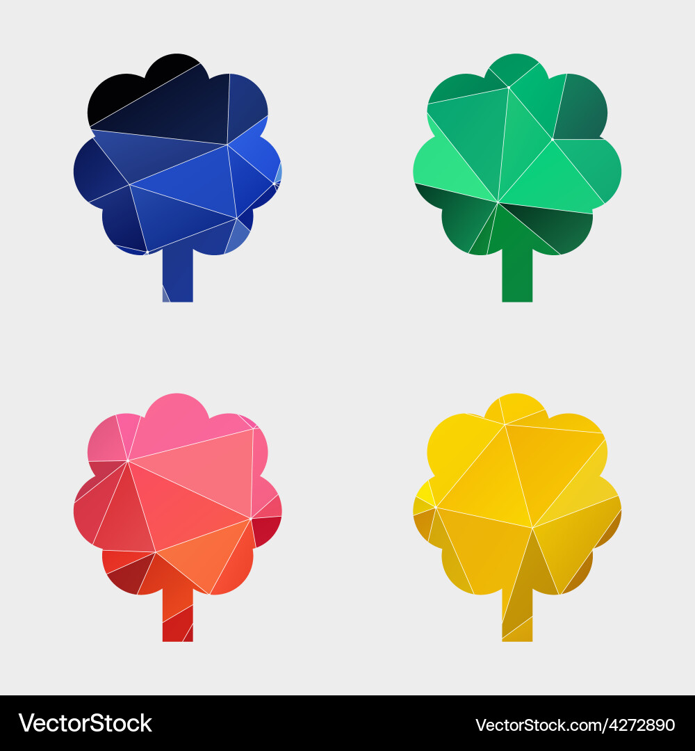 Tree icon abstract triangle vector image