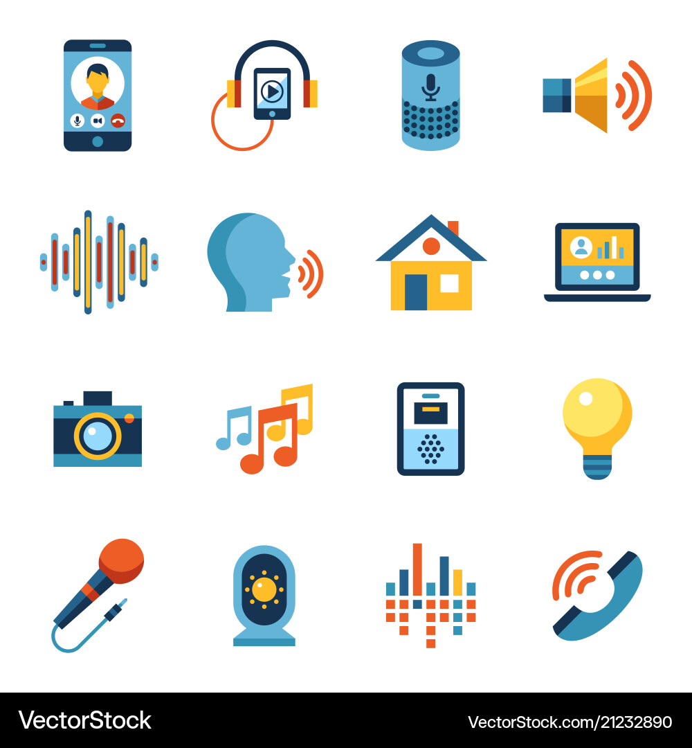 Voice user interface icon set Voice user interface icon set vector image