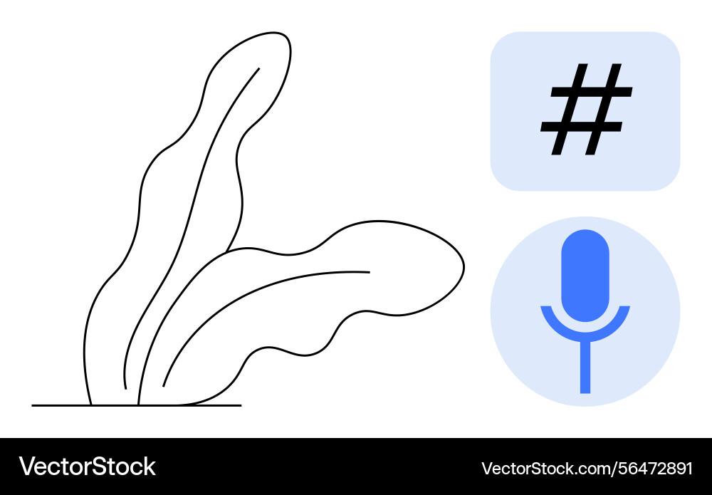 Abstract botanical shape with metadata tag Vector Image