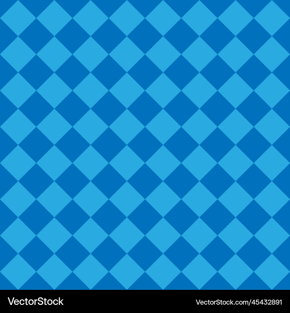 Blue seamless diagonal checkered squares pattern vector image
