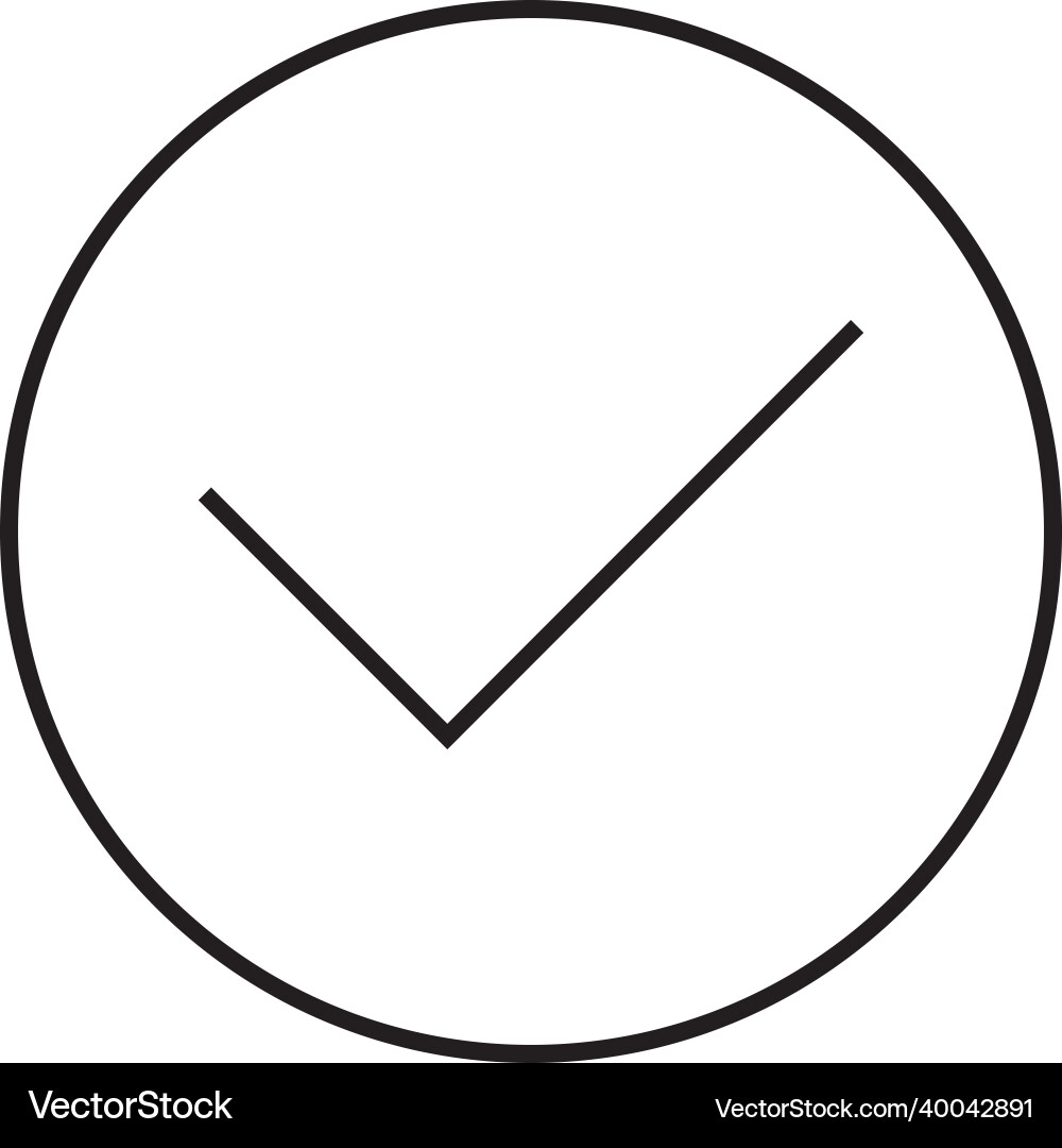 Check mark in button vector image