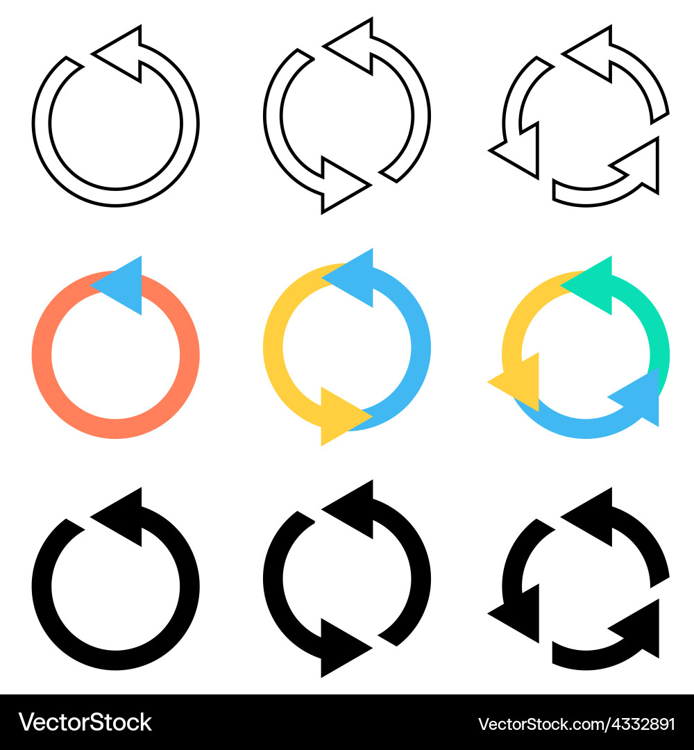 Circular Refresh Arrows Icons vector image